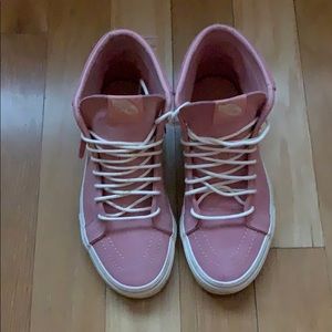 Pink Suede Fringe Vans